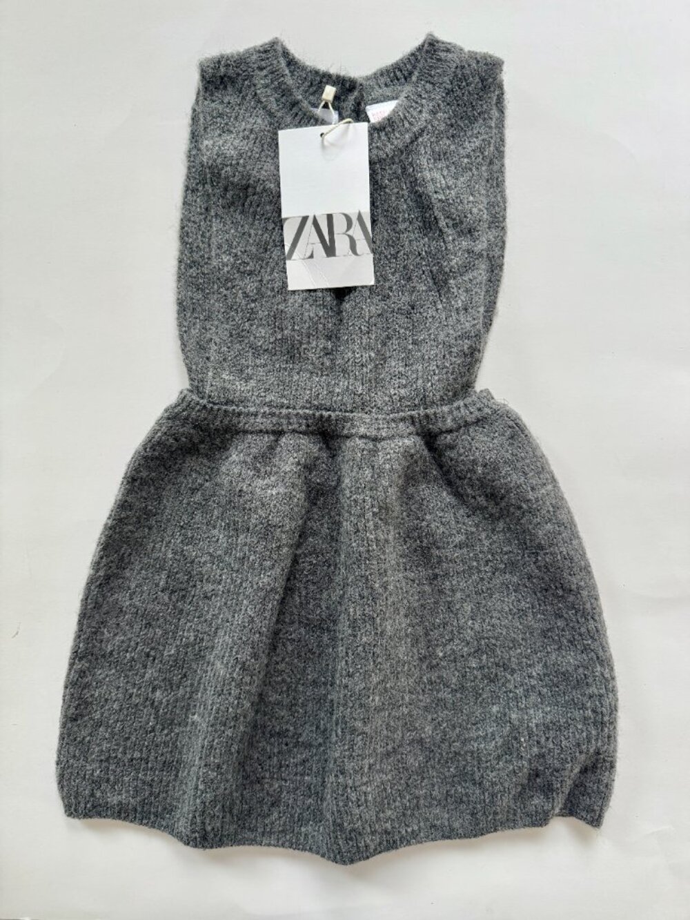 NWT Zara Girls Gray Knit Sweater Dress 2-3Y 98cm